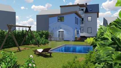 Byt 3+1 106 m2 s krbem, balkónem a zahradou se společným bazénem v centru Hradce Králové